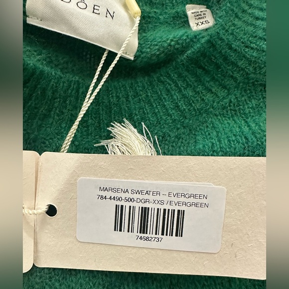 NWT DÔEN Marsena Alpaca and Wool Blend Sweater in Evergreen Size XXS - Picture 14 of 15